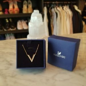 Swarovski Small Chevron Rose Gold Necklace